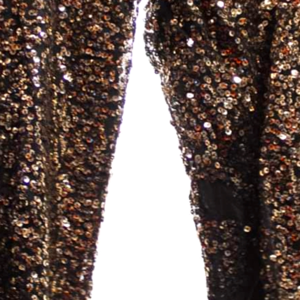 Fantastic pair of black joggers with gold sequins all over.
